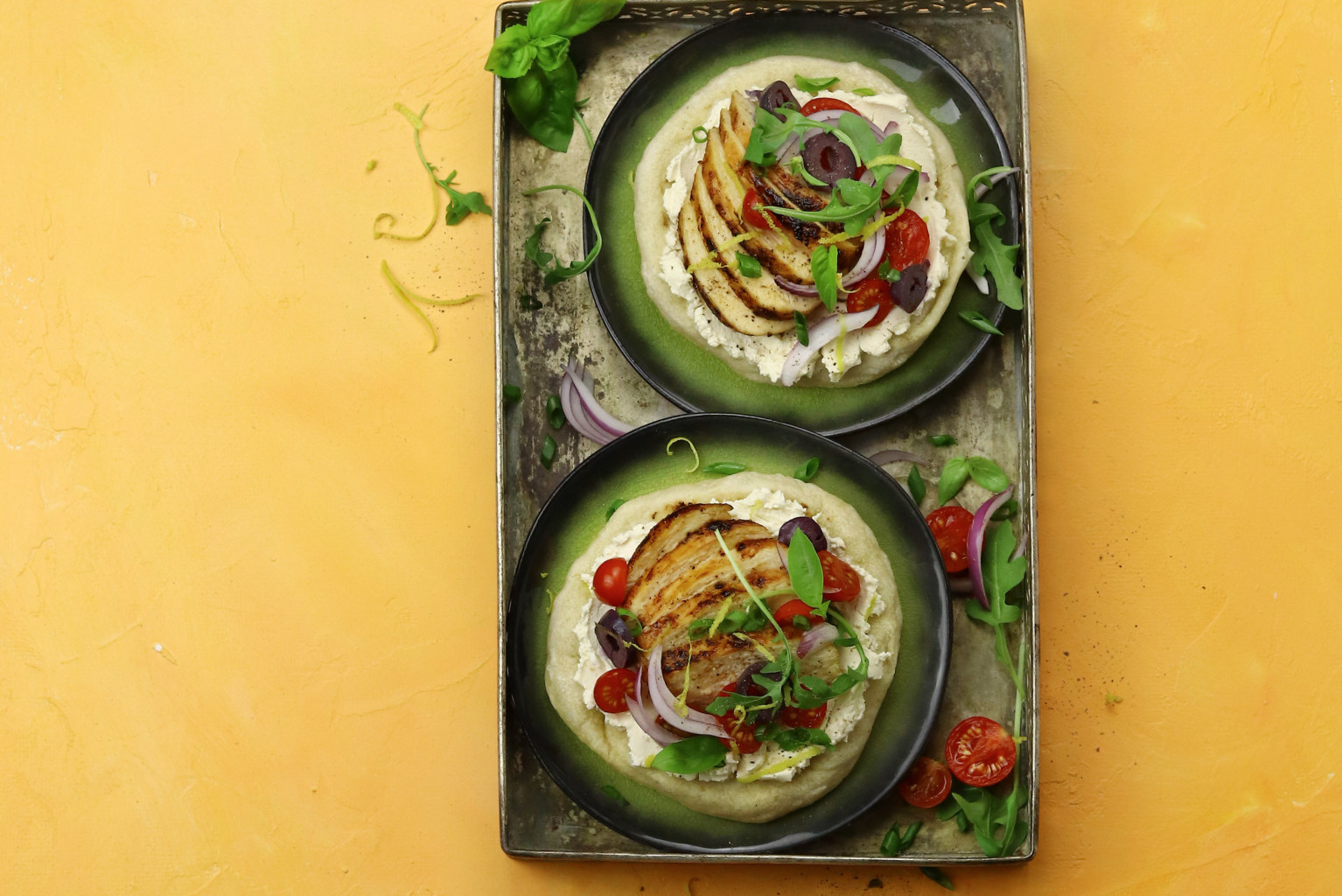 Pizza-Pita mit Poulet