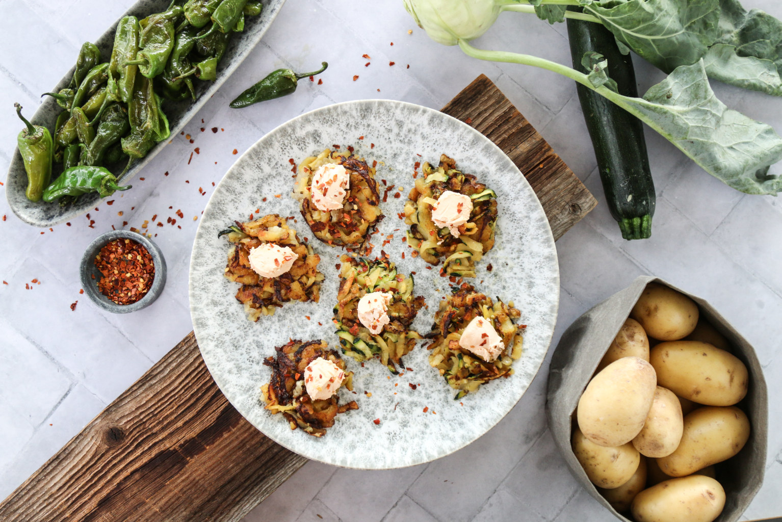 Rösti de légumes avec une touche de peps